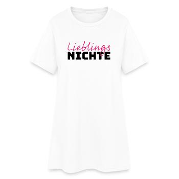 Lieblingsnichte Tshirt pink - Frauen T-Shirt-Kleid - Weiß - Vorne