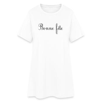 FÊTE DES PÈRES. BONNE FÊTE PAPA. PAPA. BONNE FÊTE. - Robe T-shirt Femme - blanc - Devant