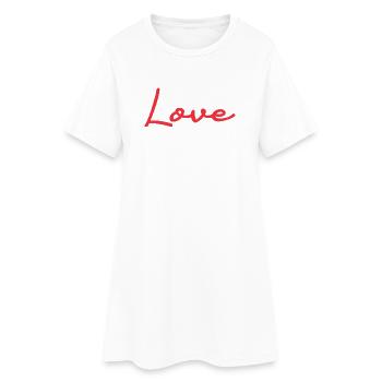 JE T'AIME. LOVE. COUPLE. JUST MARRIED. EVJF - Robe T-shirt Femme - blanc - Devant