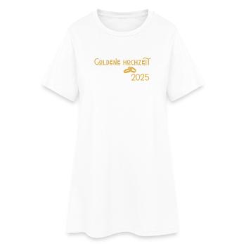 Goldene Hochzeit 2025 mit Ringen Jugendstil - Frauen T-Shirt-Kleid - Weiß - Vorne