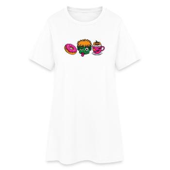 OGRE_TIME - Frauen T-Shirt-Kleid - Weiß - Vorne