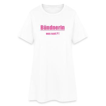 Femme des Grisonds. Quelle douceur ?! Texte rose - Robe T-shirt Femme - blanc - Devant