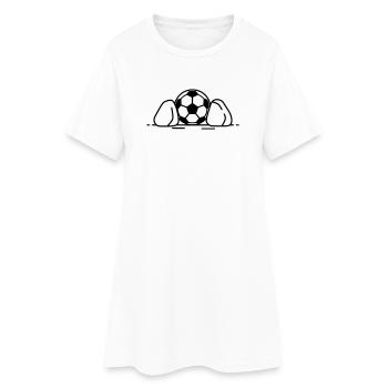 Soccer Ball On The Ground Kick-Off Icon Vector - Women’s T-Shirt Dress - white - Front