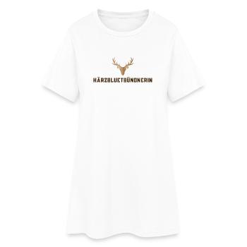 Härzbluetbündnerin - Frauen T-Shirt-Kleid - Weiß - Vorne