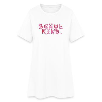 Écolier avec des cœurs - Robe T-shirt Femme - blanc - Devant