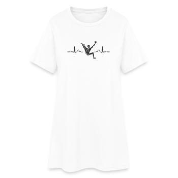 Boulderer heartbeat Bouldering Bouldering - Women’s T-Shirt Dress - white - Front