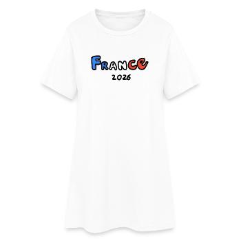 Frankreich 2026 - Frauen T-Shirt-Kleid - Weiß - Vorne