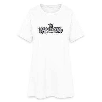 RAP LEGEND - Chrome 3D Bubble Style with Crown - Women’s T-Shirt Dress - white - Front