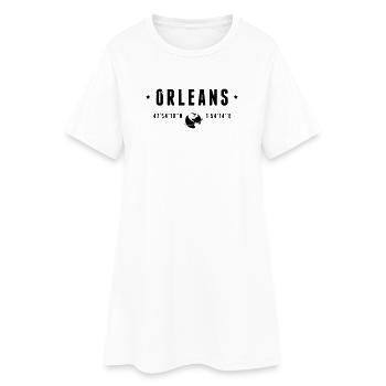 Orleans France Coordonnées Gps Globe - Robe T-shirt Femme - blanc - Devant