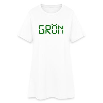 Grün – LCD - Frauen T-Shirt-Kleid - Weiß - Vorne