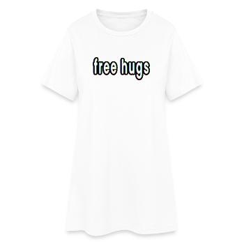 Kostenlose Umarmungen - Frauen T-Shirt-Kleid - Weiß - Vorne