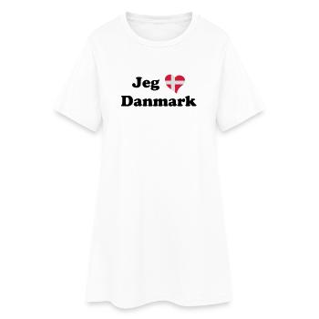 Jeg elsker Danmark - J'aime le Danemark - Robe T-shirt Femme - blanc - Devant