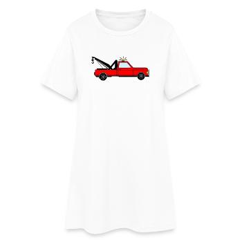 Abschleppwagen rot - Frauen T-Shirt-Kleid - Weiß - Vorne