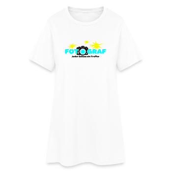 Fotograf Fotografin Fotokamera - Frauen T-Shirt-Kleid - Weiß - Vorne