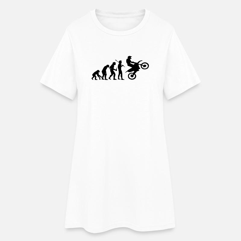 Evolution Monkey au Motocross - Robe T-shirt Femme - blanc
