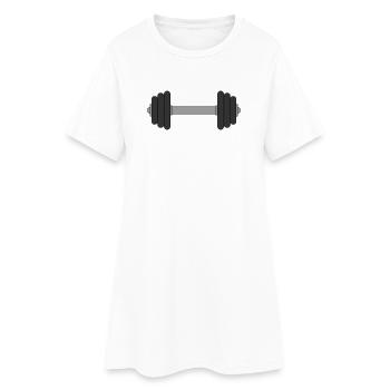 Haltère - Robe T-shirt Femme - blanc - Devant