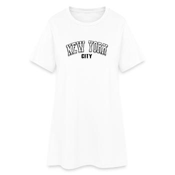 new york shirt - Frauen T-Shirt-Kleid - Weiß - Vorne