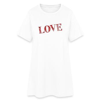 HERZ. PAAR. ICH HABE GERADE GEHEIRATET. Junggesellinnenabschied. VALENTINSTAG. - Frauen T-Shirt-Kleid - Weiß - Vorne