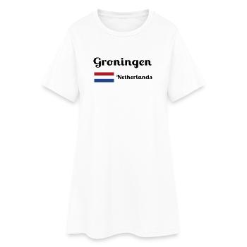 Groningen Niederlande - Stilvolle Drucke - Frauen T-Shirt-Kleid - Weiß - Vorne