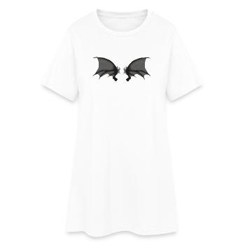 Dämonenflügel, Halloween Outfit - Frauen T-Shirt-Kleid - Weiß - Vorne