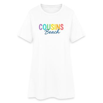 Cousins Beach – Été coloré - Robe T-shirt Femme - blanc - Devant
