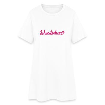Sister's Heart - Gift with Heart - Women’s T-Shirt Dress - white - Front