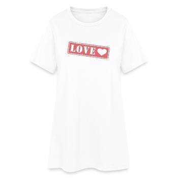 Cœur du Timbre d’Amour - Robe T-shirt Femme - blanc - Devant