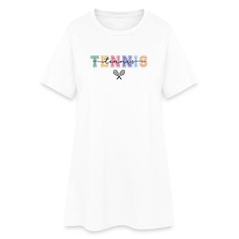 Pastel Vintage Tennis Typography - Women’s T-Shirt Dress - white - Front