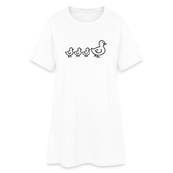 famille canard - Robe T-shirt Femme - blanc - Devant