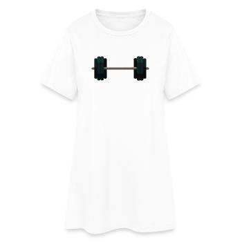 Barbell Dumbbell - Women’s T-Shirt Dress - white - Front
