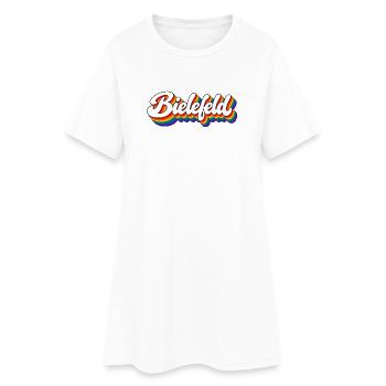 Bielefeld - Regenbogen Schrift - Deutschalnd - Frauen T-Shirt-Kleid - Weiß - Vorne