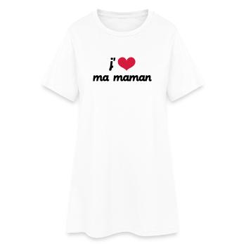 J'aime ma Maman - Robe T-shirt Femme - blanc - Devant