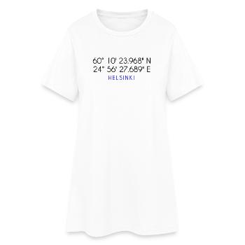 Helsinki coordinates - Women’s T-Shirt Dress - white - Front