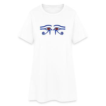 Amulette de protection. Aussi : Œil d’Horus. L'« Œil Saint » - Robe T-shirt Femme - blanc - Devant