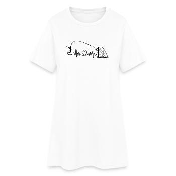 Football Header goal heart rate cardio vector - Women’s T-Shirt Dress - white - Front