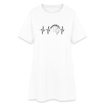 Pulse Team Friends handball heartbeat pulse ecg - Robe T-shirt Femme - blanc - Devant