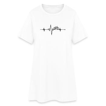 Bicycle Heartbeat Hobby Road Bike - Women’s T-Shirt Dress - white - Front