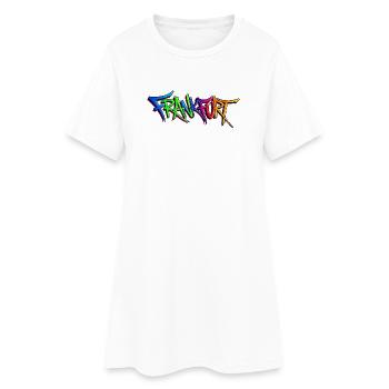 Graffiti-Style Frankfurt Stadtbild - Frauen T-Shirt-Kleid - Weiß - Vorne