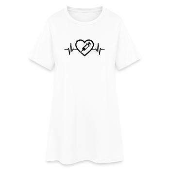Cœur + Infirmière / Infirmière – Super - Robe T-shirt Femme - blanc - Devant