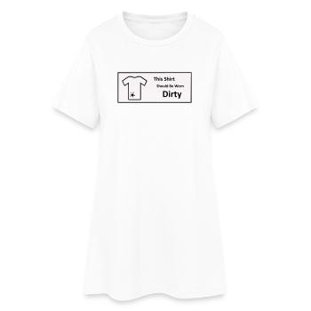 Dirty Shirt - Frauen T-Shirt-Kleid - Weiß - Vorne