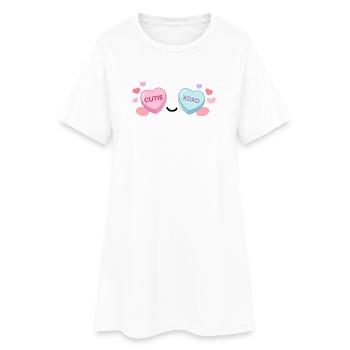 Candy Eyes Kawaii – Sweet Valentine Eyes - Robe T-shirt Femme - blanc - Devant