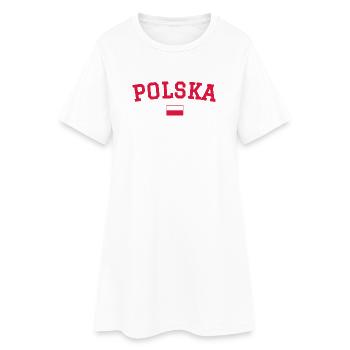 Drapeau polonais : Rouge - Robe T-shirt Femme - blanc - Devant