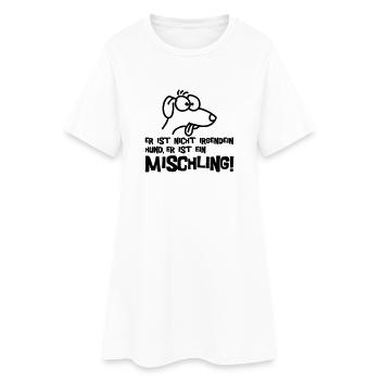 Mischling - Frauen T-Shirt-Kleid - Weiß - Vorne