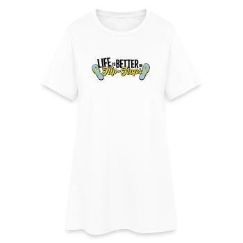 la vie est meilleure dans effondrement - Robe T-shirt Femme - blanc - Devant