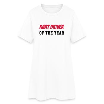 Go-Kart / Karting / Kart / Fahrer - Frauen T-Shirt-Kleid - Weiß - Vorne