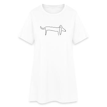 Teckel chien de toit chien chien dog line art - Robe T-shirt Femme - blanc - Devant