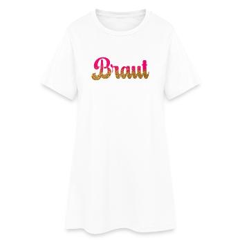 Team Braut! Pink, Gold Glitzer - Frauen T-Shirt-Kleid - Weiß - Vorne