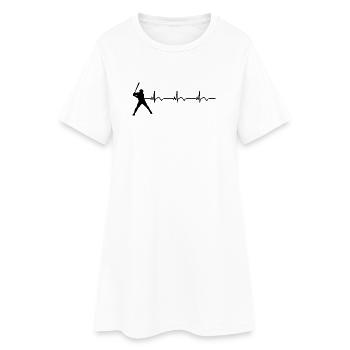 Baseball ECG Batte de baseball - Robe T-shirt Femme - blanc - Devant
