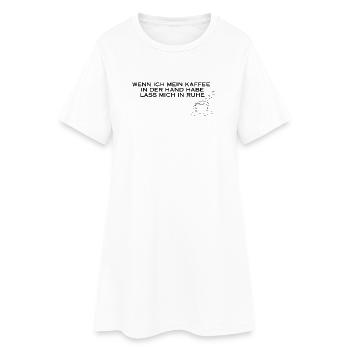 Café à la main - Robe T-shirt Femme - blanc - Devant