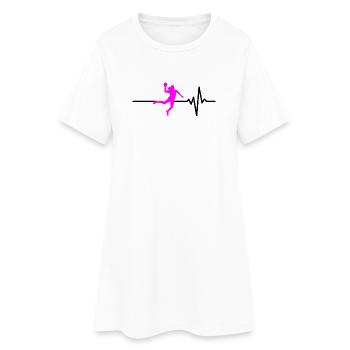 HANDBALLERIN HERZSCHLAG PINK HANDBALL ADRENALIN - Frauen T-Shirt-Kleid - Weiß - Vorne